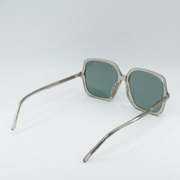 Saint Laurent SL591 003 Sunglasses Beige Square Frame, Green Lenses main image 8